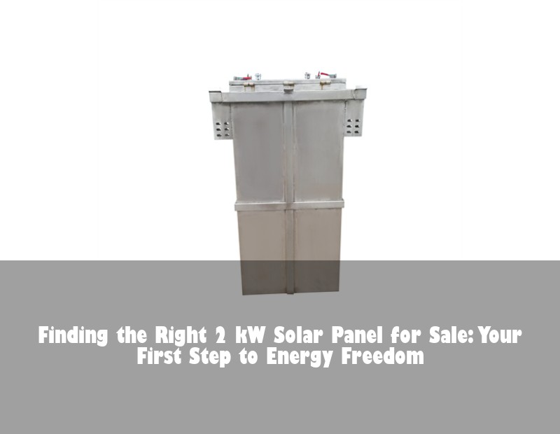 Finding the Right 2 kW Solar Panel for Sale: Your First Step to Energy Freedom | Huijue Bess
