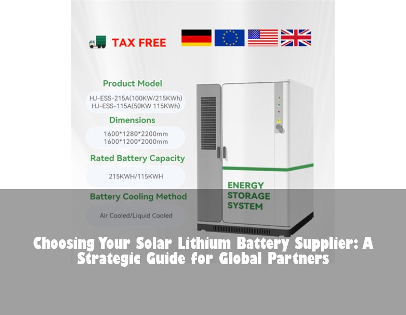 Choosing Your Solar Lithium Battery Supplier: A Strategic Guide for Global Partners