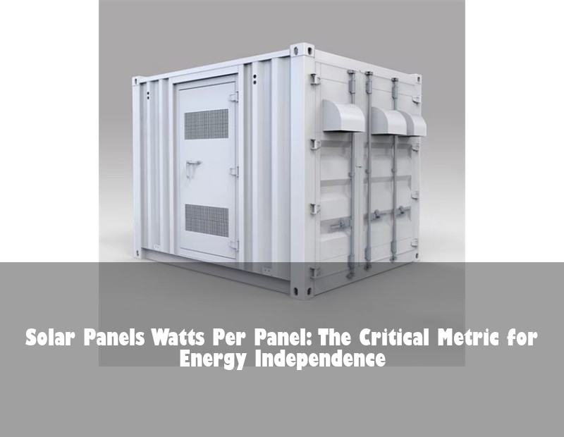 Solar Panels Watts Per Panel: The Critical Metric for Energy Independence | Huijue Bess