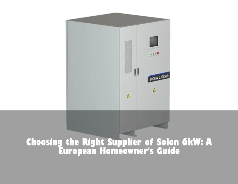 Choosing the Right Supplier of Solon 6kW: A European Homeowner's Guide